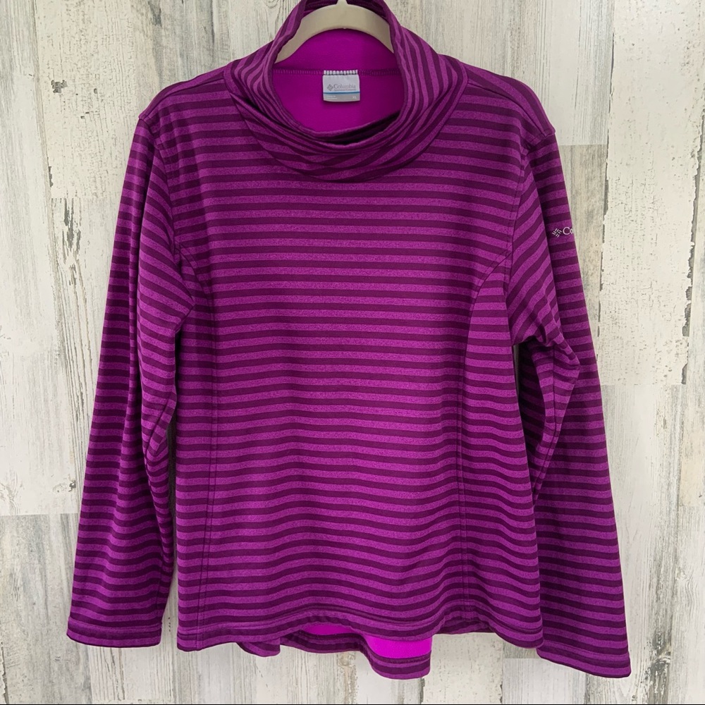COLUMBIA Purple High Neck Pullover Top XL